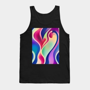 Multicolor Heart Flame Abstract Tank Top